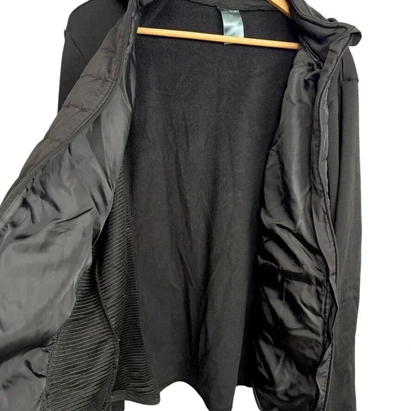 Tek Gear Women's Black Quilted Full Zip Thick Hooded Jacket XXL Coat Athleisure - Picture 6 of 7